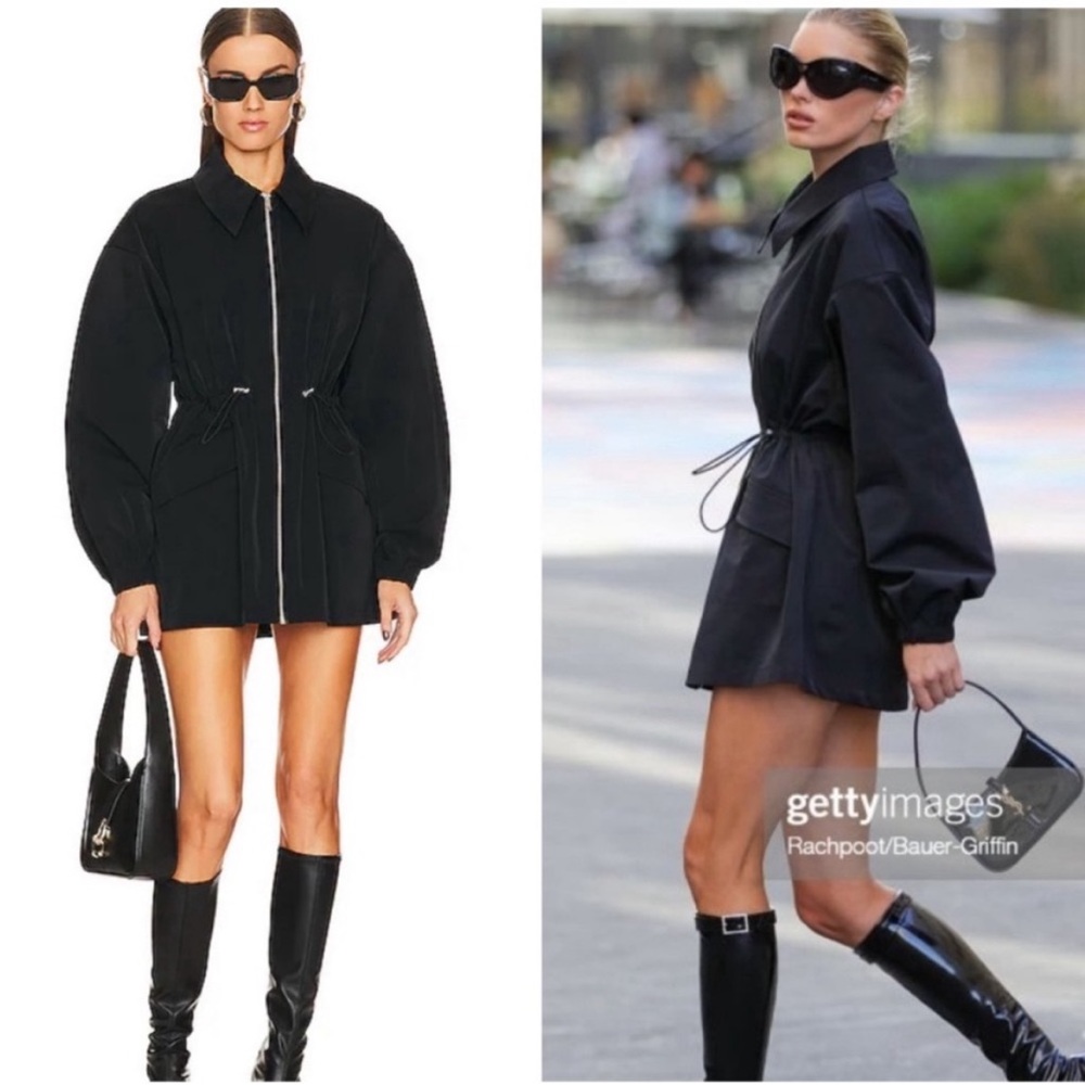 NWT HELSA Tech Gabardine Zip Jacket Dress in Black - XXS - Picture 1 of 8
